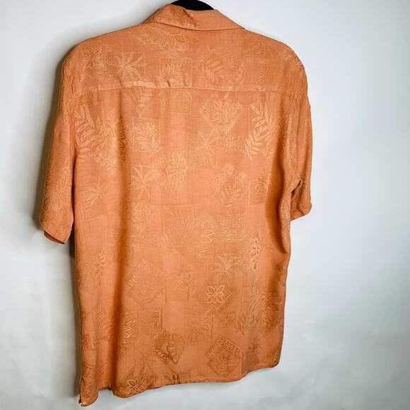 Batik Bay Orange Hawaiian Shirt Sz Medium 100% Rayon - Picture 2 of 4